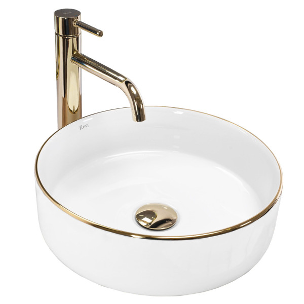 Umywalka nablatowa Rea Sami Gold Edge 89669