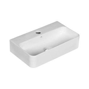 Umywalka Nablatowa Ścienna Ceramiczna Biała KVADRATO Laveo 718091 Umywalka Nablatowa Ścienna Ceramiczna Biała KVADRATO Laveo 718091
