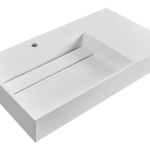 Umywalka podwieszana prostokątna biała 90 x 48 cm 692137 Umywalka podwieszana prostokątna biała 90 x 48 cm 692137