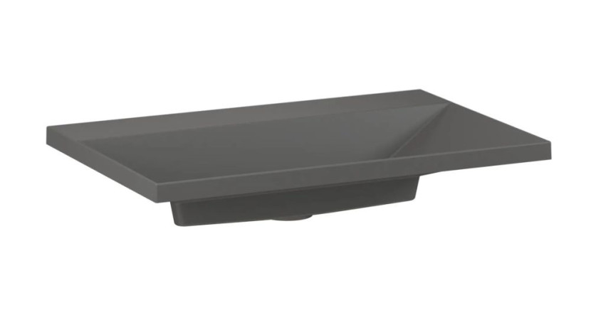 Umywalka wpuszczana EDGE 70 cm beton mat kwarcowa bez otworu 801122