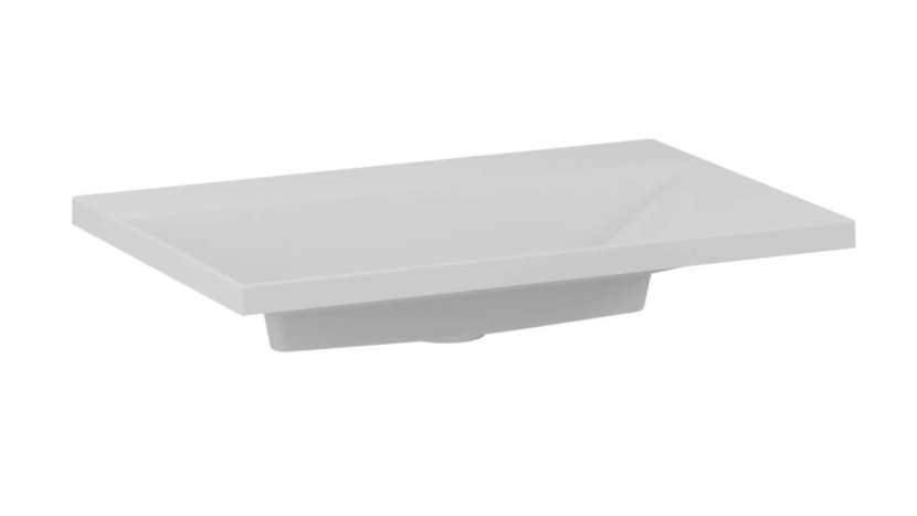 Umywalka wpuszczana EDGE 70 cm biały mat kwarcowa bez otworu 801147
