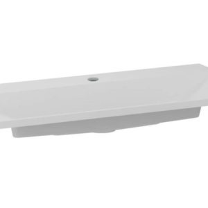 Umywalka wpuszczana EDGE 90 cm biały mat kwarcowa z otworem 801139 Umywalka wpuszczana EDGE 90 cm biały mat kwarcowa z otworem 801139