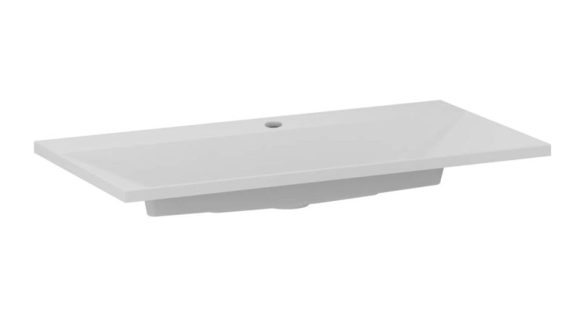 Umywalka wpuszczana EDGE 90 cm biały mat kwarcowa z otworem 801139