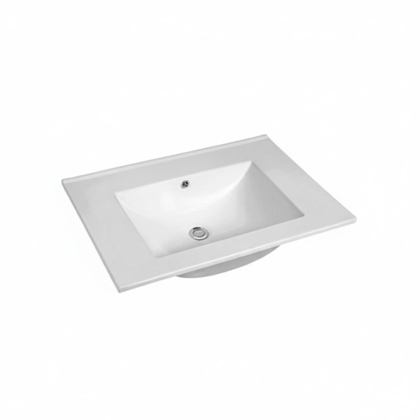 Umywalka wpuszczana LAU80 60 cm biała ceramiczna 823521