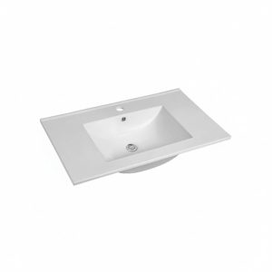 Umywalka wpuszczana LAU80 80 cm biała ceramiczna 823522 Umywalka wpuszczana LAU80 80 cm biała ceramiczna 823522