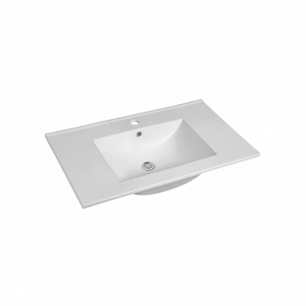 Umywalka wpuszczana LAU80 80 cm biała ceramiczna 823522
