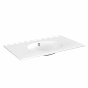 Umywalka wpuszczana MEG 80 cm biała ceramiczna 822458 Umywalka wpuszczana MEG 80 cm biała ceramiczna 822458