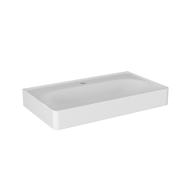 Umywalka wpuszczana MOSS Solid Surface 70 cm biały mat z otw 822460