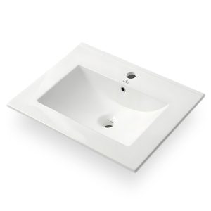 Umywalka wpuszczana w blat prostokątna NORDIS ceramiczna 61 cm Biała 1051240 Umywalka wpuszczana w blat prostokątna NORDIS ceramiczna 61 cm Biała 1051240