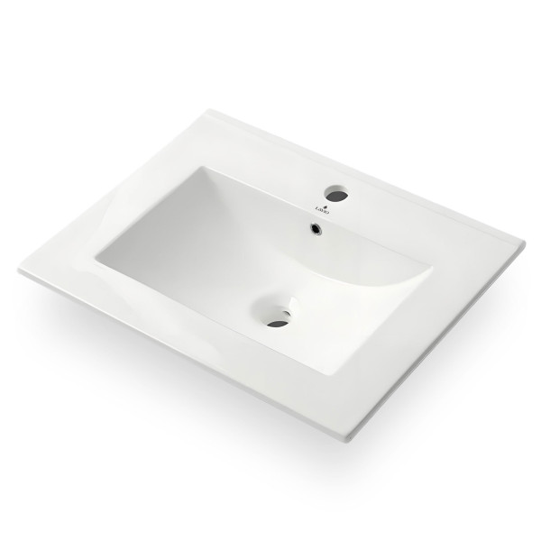 Umywalka wpuszczana w blat prostokątna NORDIS ceramiczna 61 cm Biała 1051240