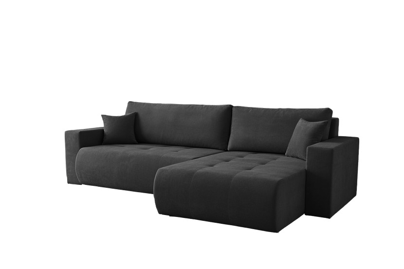 Uniwersalny narożnik do salonu Kora - tkanina Wind, czarny 827358