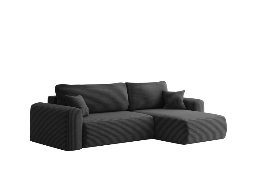 Uniwersalny narożnik z funkcją spania, do salonu, CAPRI L, czarny 804214