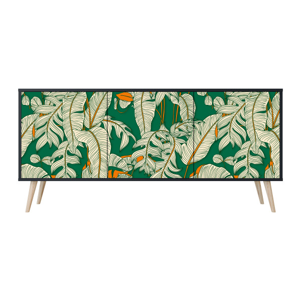 VERDANT PLEASURES Komoda 3 drzwi Czarna-Bukowa skośna 442560