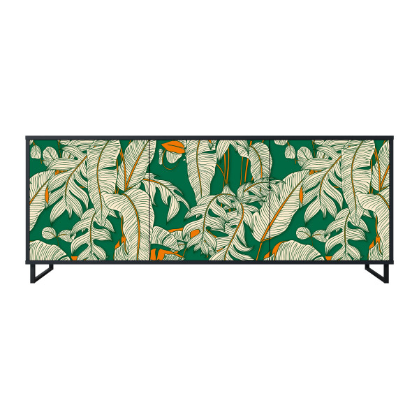 VERDANT PLEASURES Komoda 3 drzwi Czarna-Metalowa ramka czarna 442696
