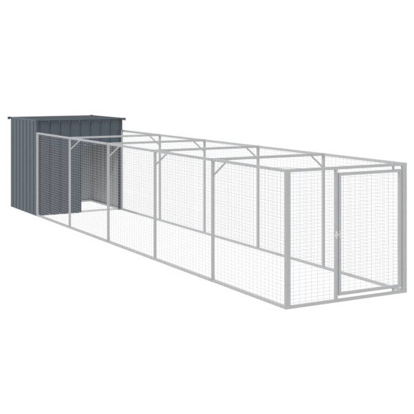 VidaXL buda dla psa Antracyt 110 x 609 x 110 cm Stal 473212
