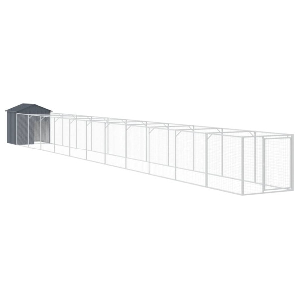 VidaXL buda dla psa Antracyt 117 x 1221 x 123 cm Stal 473196