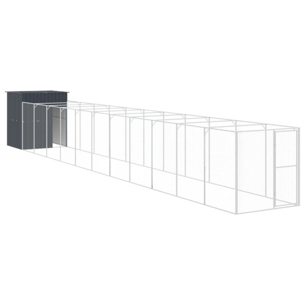 VidaXL buda dla psa Antracyt 165 x 1271 x 181 cm Stal 473220