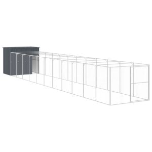 VidaXL buda dla psa Antracyt 214 x 1273 x 181 cm Stal 474389