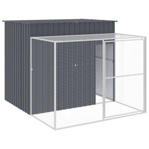 VidaXL buda dla psa Antracyt 214 x 253 x 181 cm Stal 474399