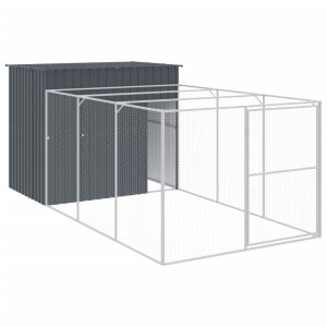 VidaXL buda dla psa Antracyt 214 x 457 x 181 cm Stal 474383