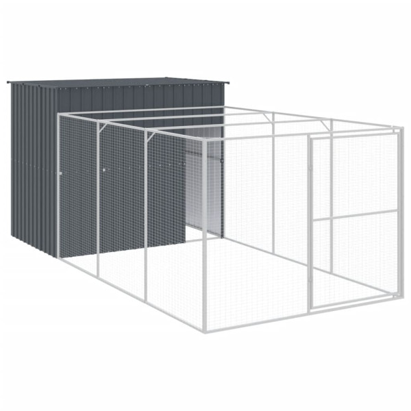 VidaXL buda dla psa Antracyt 214 x 457 x 181 cm Stal 474383