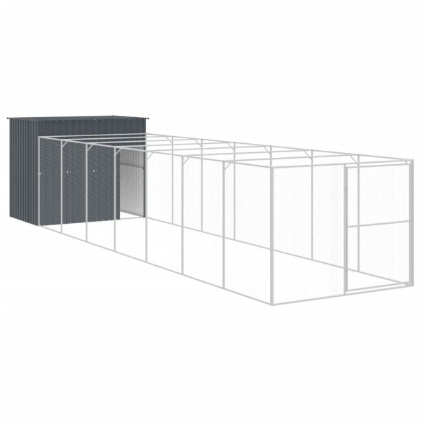 VidaXL buda dla psa Antracyt 214 x 865 x 181 cm Stal 474397