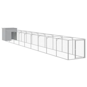 VidaXL buda dla psa Szary 110 x 1017 x 110 cm Stal 473225