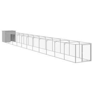 VidaXL buda dla psa Szary 110 x 1221 x 110 cm Stal 473197