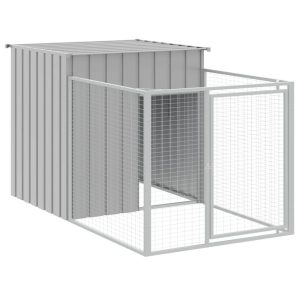 VidaXL buda dla psa Szary 110 x 201 x 110 cm Stal 473200