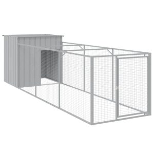 VidaXL buda dla psa Szary 110 x 405 x 110 cm Stal 473222