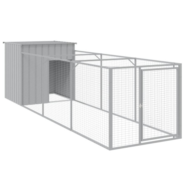 VidaXL buda dla psa Szary 110 x 405 x 110 cm Stal 473222