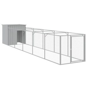 VidaXL buda dla psa Szary 110 x 609 x 110 cm Stal 473223