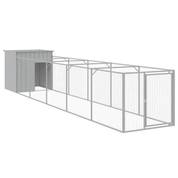 VidaXL buda dla psa Szary 110 x 609 x 110 cm Stal 473223