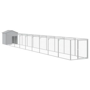 VidaXL buda dla psa Szary 117 x 1017 x 123 cm Stal 473194 VidaXL buda dla psa Szary 117 x 1017 x 123 cm Stal 473194