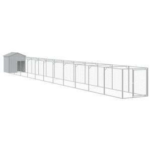 VidaXL buda dla psa Szary 117 x 1221 x 123 cm Stal 473215 VidaXL buda dla psa Szary 117 x 1221 x 123 cm Stal 473215