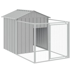 VidaXL buda dla psa Szary 117 x 201 x 123 cm Stal 473190 VidaXL buda dla psa Szary 117 x 201 x 123 cm Stal 473190