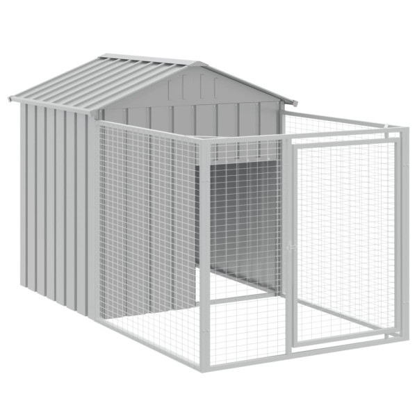VidaXL buda dla psa Szary 117 x 201 x 123 cm Stal 473190