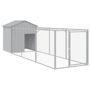 VidaXL buda dla psa Szary 117 x 405 x 123 cm Stal 473189 VidaXL buda dla psa Szary 117 x 405 x 123 cm Stal 473189