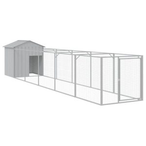 VidaXL buda dla psa Szary 117 x 609 x 123 cm Stal 473187 VidaXL buda dla psa Szary 117 x 609 x 123 cm Stal 473187