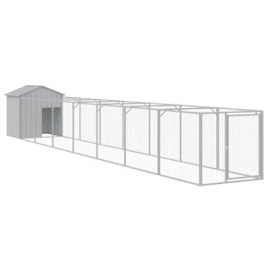 VidaXL buda dla psa Szary 117 x 813 x 123 cm Stal 473216 VidaXL buda dla psa Szary 117 x 813 x 123 cm Stal 473216