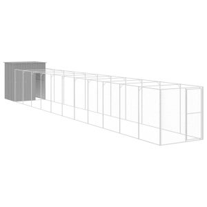 VidaXL buda dla psa Szary 165 x 1271 x 181 cm Stal 473193 VidaXL buda dla psa Szary 165 x 1271 x 181 cm Stal 473193