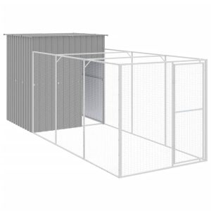 VidaXL buda dla psa Szary 165 x 455 x 181 cm Stal 473203 VidaXL buda dla psa Szary 165 x 455 x 181 cm Stal 473203