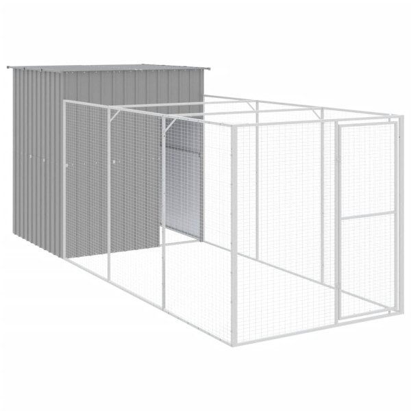 VidaXL buda dla psa Szary 165 x 455 x 181 cm Stal 473203