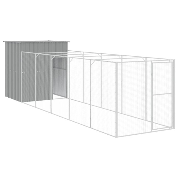 VidaXL buda dla psa Szary 165 x 659 x 181 cm Stal 473198