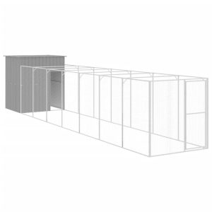 VidaXL buda dla psa Szary 165 x 863 x 181 cm Stal 473221 VidaXL buda dla psa Szary 165 x 863 x 181 cm Stal 473221