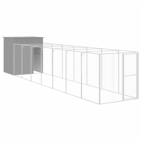 VidaXL buda dla psa Szary 165 x 863 x 181 cm Stal 473221