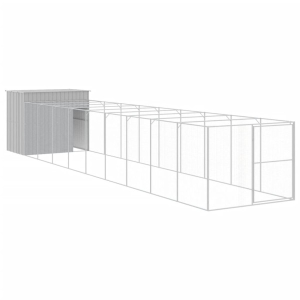VidaXL buda dla psa Szary 214 x 1069 x 181 cm Stal 474392