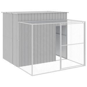 VidaXL buda dla psa Szary 214 x 253 x 181 cm Stal 474390 VidaXL buda dla psa Szary 214 x 253 x 181 cm Stal 474390