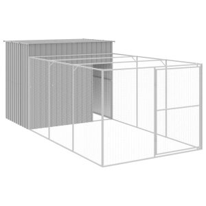 VidaXL buda dla psa Szary 214 x 457 x 181 cm Stal 474396 VidaXL buda dla psa Szary 214 x 457 x 181 cm Stal 474396