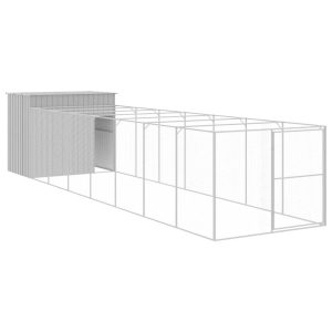 VidaXL buda dla psa Szary 214 x 865 x 181 cm Stal 474395 VidaXL buda dla psa Szary 214 x 865 x 181 cm Stal 474395
